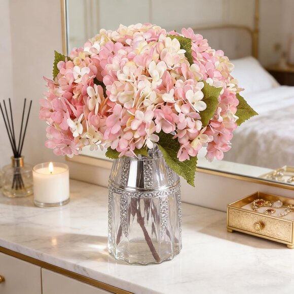 Amazon.com: TOCHGREEN 6PCS Artificial Cherry Blossom Flowers  Pink 6-Pcs Artificial Vintage Silk Faux Flowers Bouquets Stems Home Table Decor